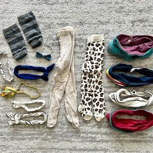 KIDS: baby tights + scarves + hair accessories